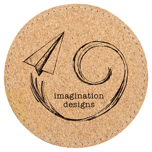 4" Round Cork Coaster with Stitching (Sold by Case of 6)