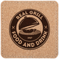 4" x 4" Square Cork Coaster with Stitching (Sold by Case of 6)