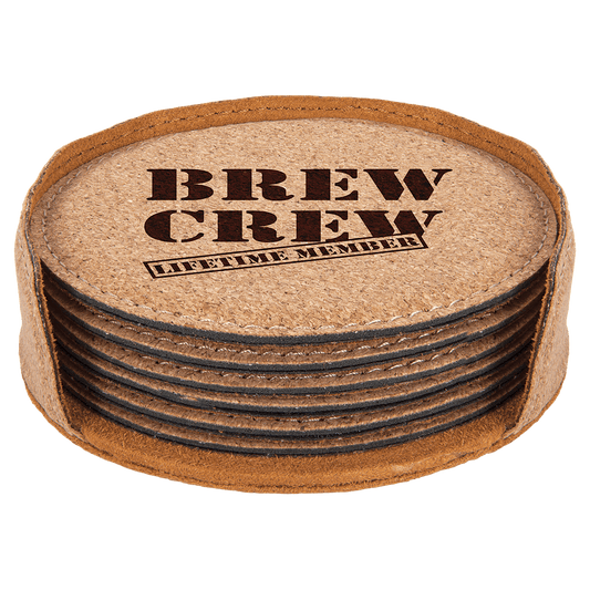4" Round Cork 6-Coaster Set (Sold by Case of 4)