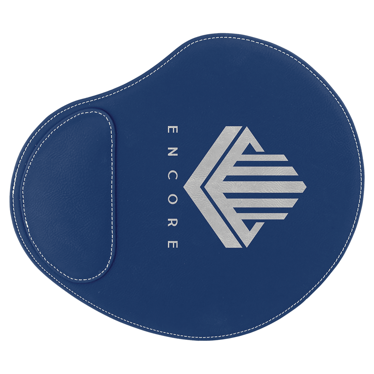 9" x 10 1/4" Blue/Silver Laserable Leatherette Mouse Pad (Sold by Case of 6)