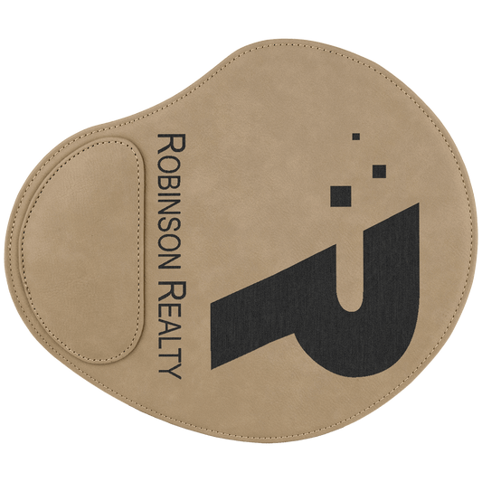 9" x 10 1/4" Light Brown Laserable Leatherette Mouse Pad (Sold by Case of 6)