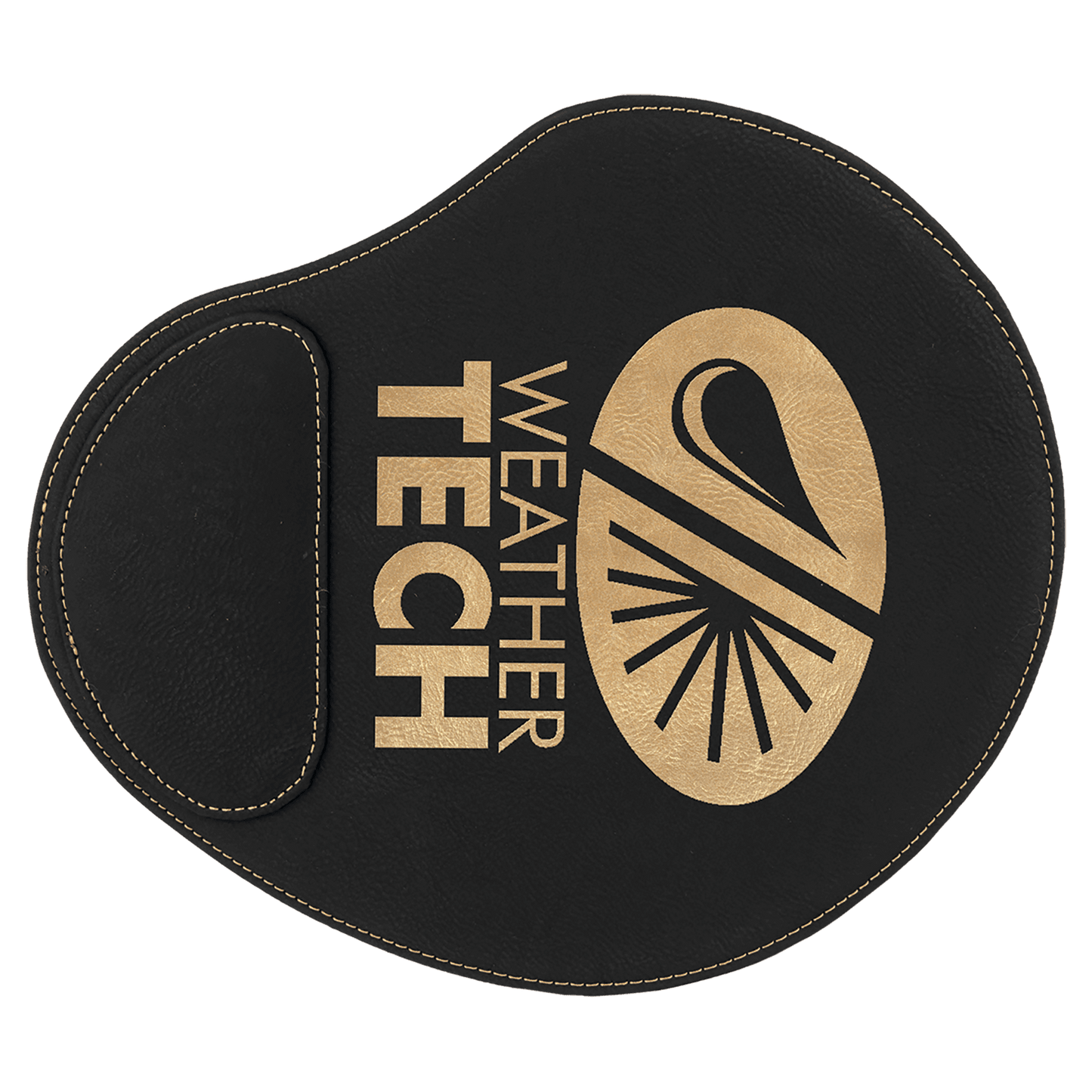 9" x 10 1/4" Black/Gold Laserable Leatherette Mouse Pad (Sold by Case of 6)