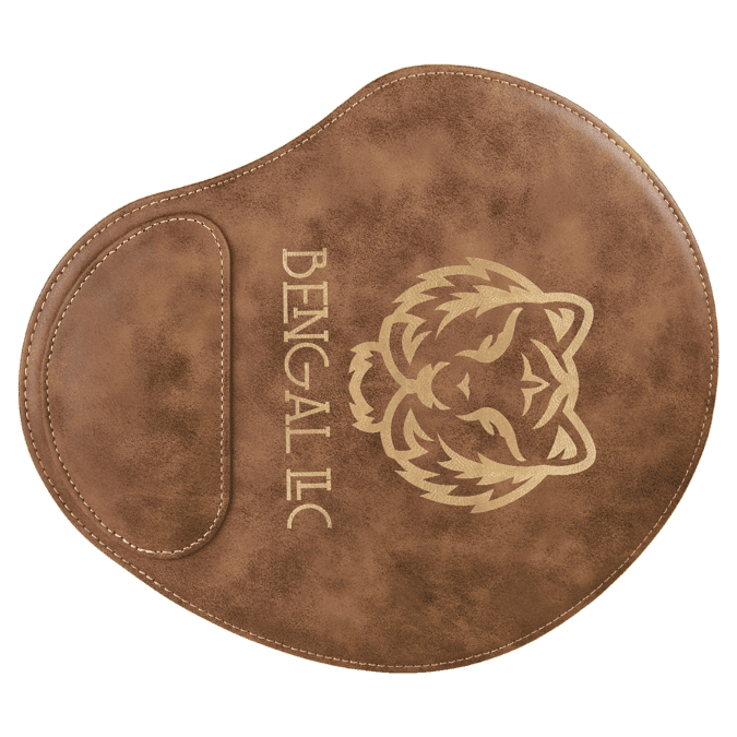 9" x 10 1/4" Rustic/Gold Laserable Leatherette Mouse Pad (Sold by Case of 6)