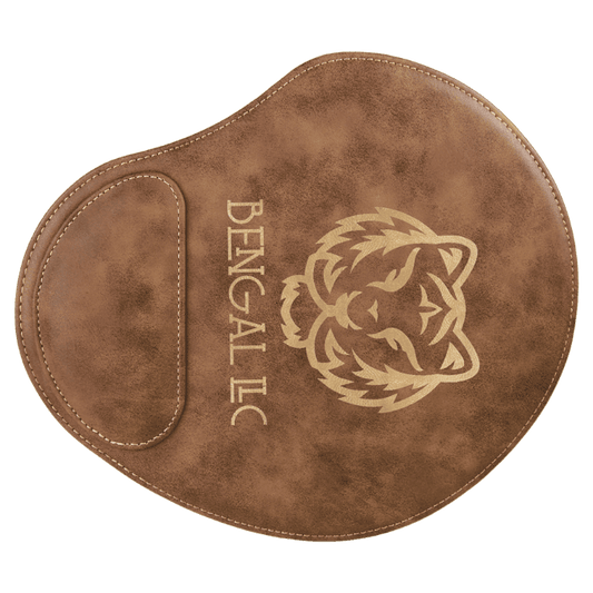 9" x 10 1/4" Rustic/Gold Laserable Leatherette Mouse Pad (Sold by Case of 6)