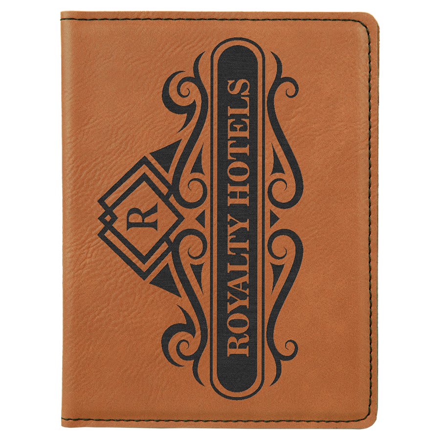 4 1/4" x 5 1/2" Rawhide Laserable Leatherette Passport Holder (Sold by Case of 6)