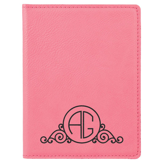 4 1/4" x 5 1/2" Pink Laserable Leatherette Passport Holder (Sold by Case of 6)