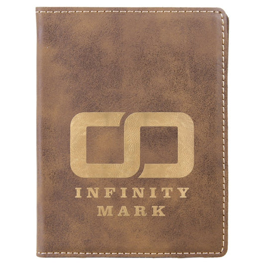 4 1/4" x 5 1/2" Rustic/Gold Laserable Leatherette Passport Holder (Sold by Case of 6)