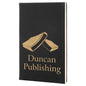 5 1/4" x 8 1/4" Black/Gold Laserable Leatherette Journal with Lined Notepad (Sold by Case of 4)