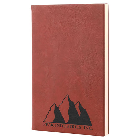 5 1/4" x 8 1/4" Rose Laserable Leatherette Journal with Lined Notepad (Sold by Case of 4)