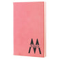 5 1/4" x 8 1/4" Pink Laserable Leatherette Journal with Lined Notepad (Sold by Case of 4)