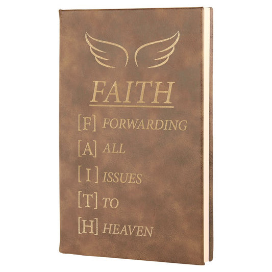 5 1/4" x 8 1/4" Rustic/Gold Laserable Leatherette Journal with Lined Notepad (Sold by Case of 4)