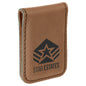 1 3/4" x 2 1/2" Dark Brown Laserable Leatherette Money Clip (Sold by Case of 10)