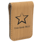 1 3/4" x 2 1/2" Bamboo Laserable Leatherette Money Clip (Sold by Case of 10)