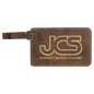 4 1/4" x 2 3/4" Rustic/Gold Laserable Leatherette Luggage Tag (Sold by Case of 10)