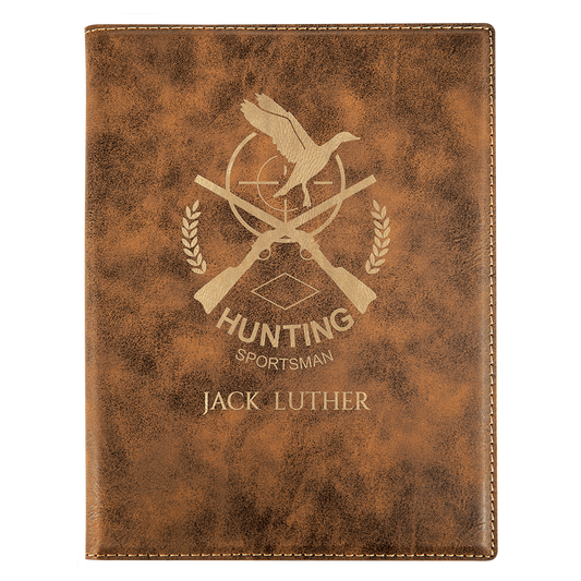 7" x 9" Rustic/Gold Laserable Leatherette Small Portfolio with Notepad (Sold by Case of 4)