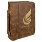 7 1/2" x 10 3/4" Rustic/Gold Leatherette Book/Bible Cover with Handle & Zipper (Sold by Case of 6)