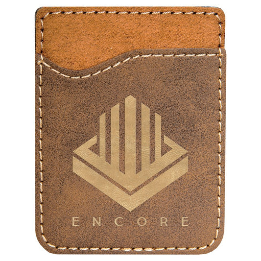 Rustic/Gold Laserable Leatherette Phone Wallet (Sold by Case of 25)