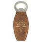 Rustic/Gold Laserable Leatherette Bottle Opener with Magnet (Sold by Case of 10)