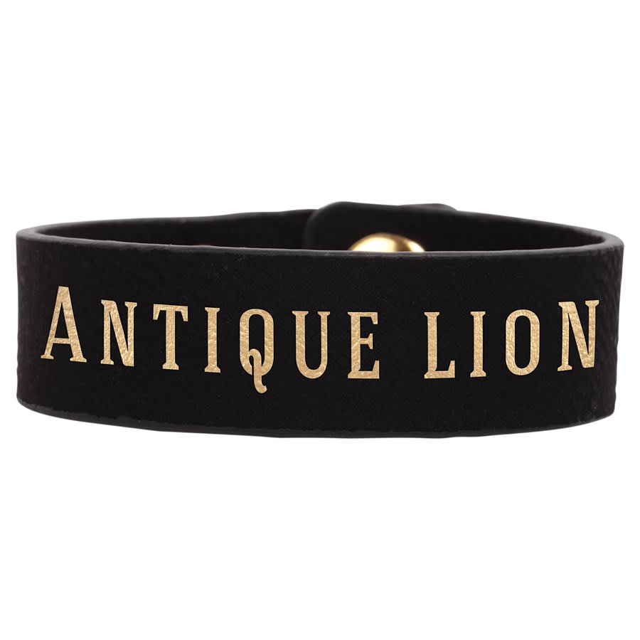 8 1/2" x 3/4" Black/Gold Laserable Leatherette Youth Cuff Bracelet (Sold by Case of 10)