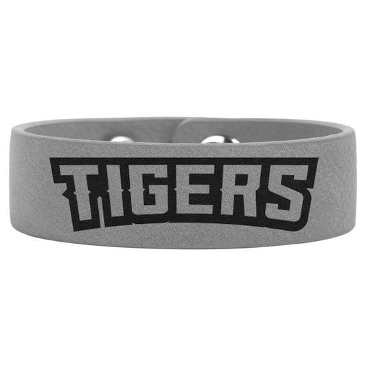 8 1/2" x 3/4" Gray Laserable Leatherette Youth Cuff Bracelet (Sold by Case of 10)