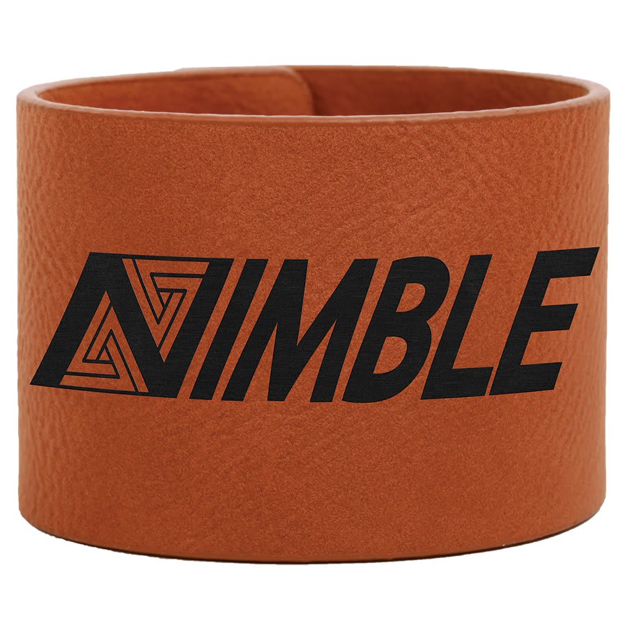 9 1/2" x 2" Rawhide Laserable Leatherette Cuff Bracelet (Sold by Case of 10)
