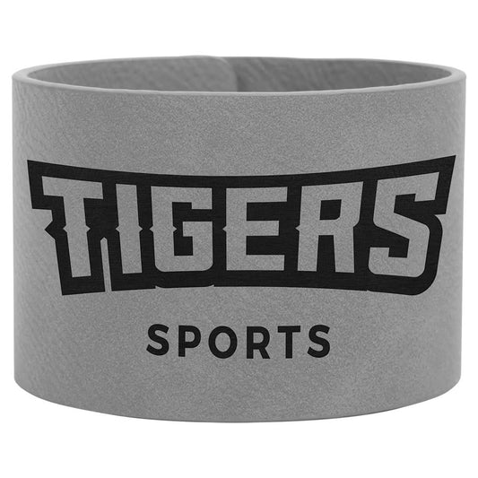 9 1/2" x 2" Gray Laserable Leatherette Cuff Bracelet (Sold by Case of 10)