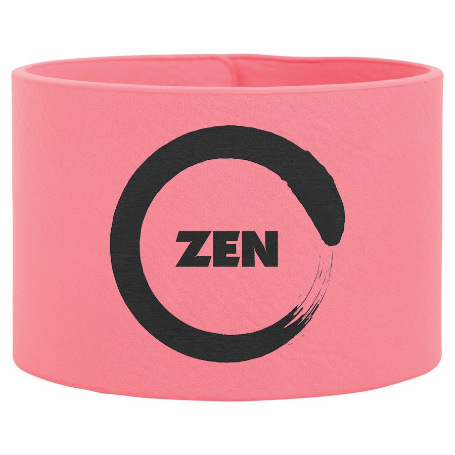 9 1/2" x 2" Pink Laserable Leatherette Cuff Bracelet (Sold by Case of 10)