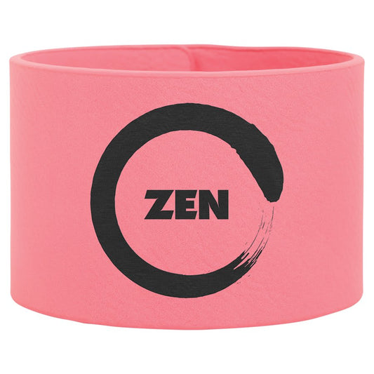9 1/2" x 2" Pink Laserable Leatherette Cuff Bracelet (Sold by Case of 10)