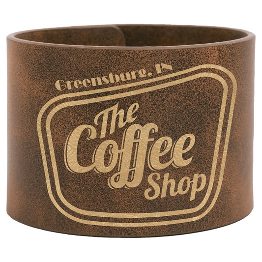 9 1/2" x 2" Rustic/Gold Laserable Leatherette Cuff Bracelet (Sold by Case of 10)