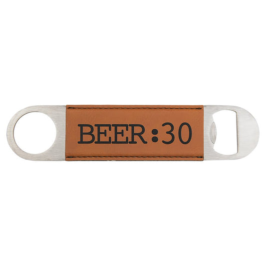 1 1/2" x 7" Rawhide Laserable Leatherette Bottle Opener (Sold by Case of 25)