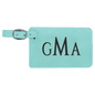 4 1/4" x 2 3/4" Teal Laserable Leatherette Luggage Tag (Sold by Case of 10)