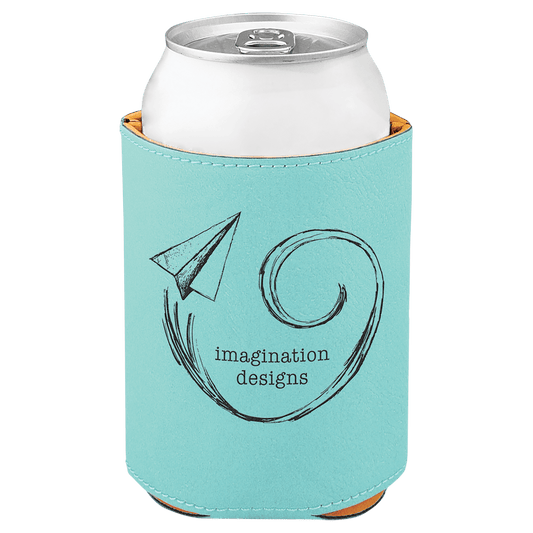 3 3/4" Teal Laserable Leatherette Beverage Holder (Sold by Case of 25)