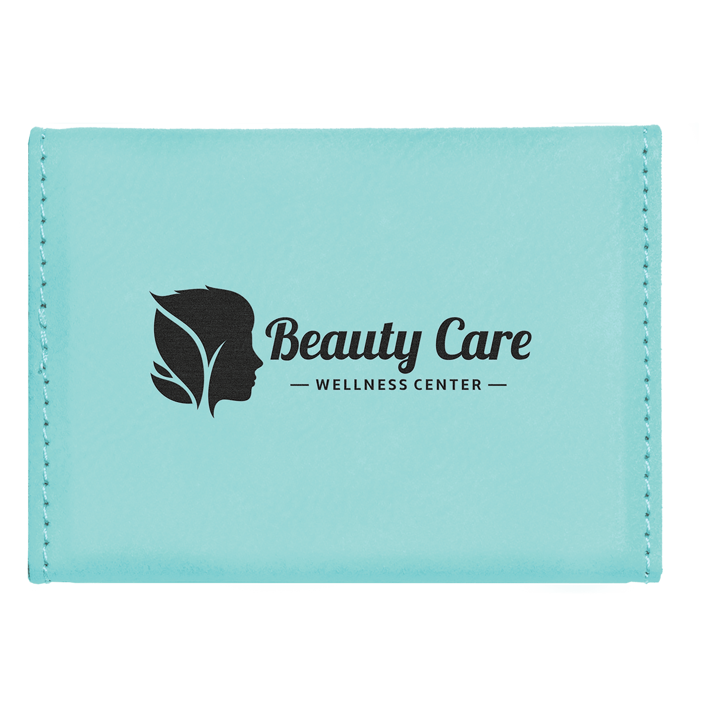 3 3/4" x 2 3/4" Teal Laserable Leatherette Hard Business Card Holder (Sold by Case of 10)