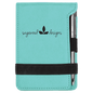 3 1/4" x 4 3/4" Teal Laserable Leatherette Mini Notepad with Pen (Sold by Case of 10)