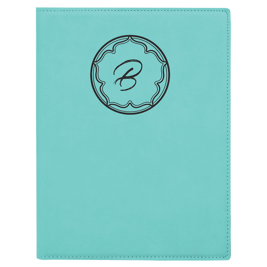 7" x 9" Teal Laserable Leatherette Small Portfolio with Notepad (Sold by Case of 4)