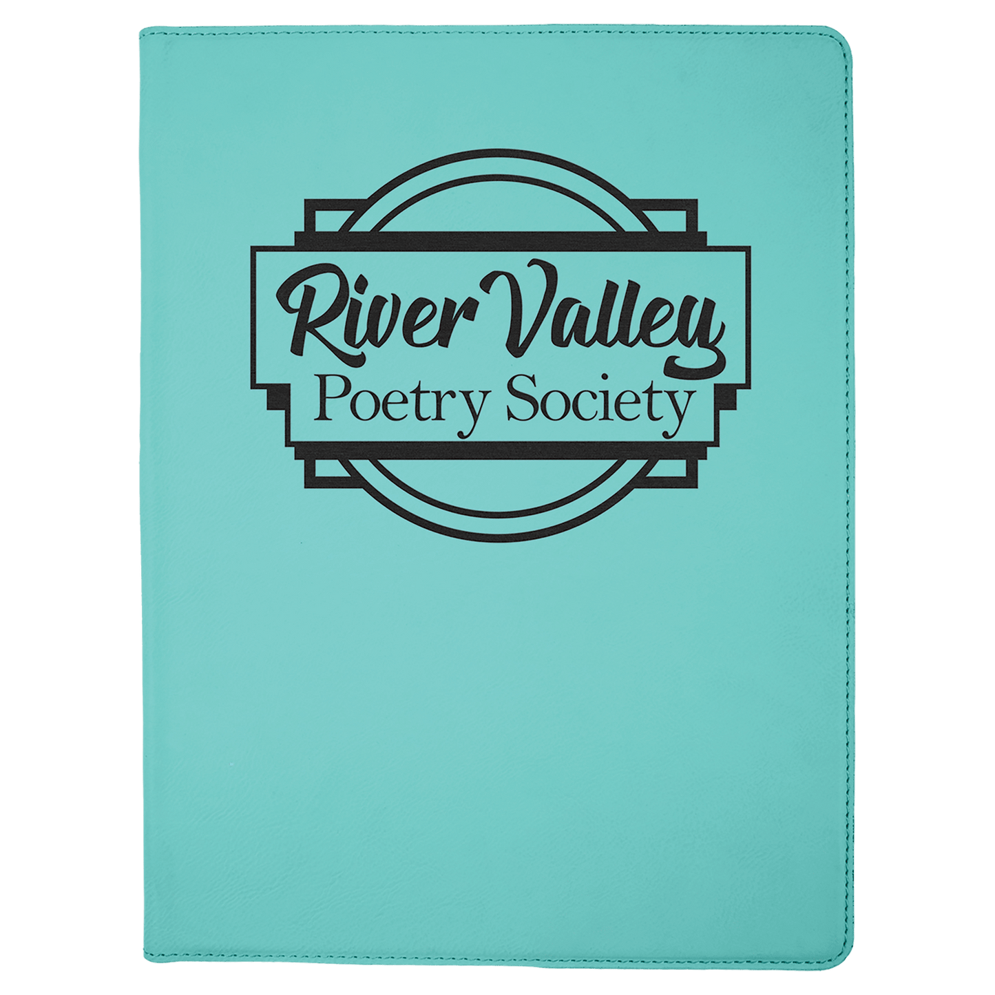 9 1/2" x 12" Teal Laserable Leatherette Portfolio with Notepad (Sold by Case of 4)