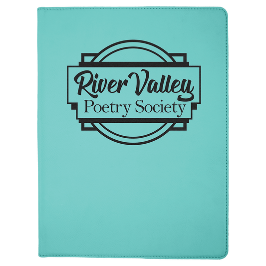 9 1/2" x 12" Teal Laserable Leatherette Portfolio with Notepad (Sold by Case of 4)