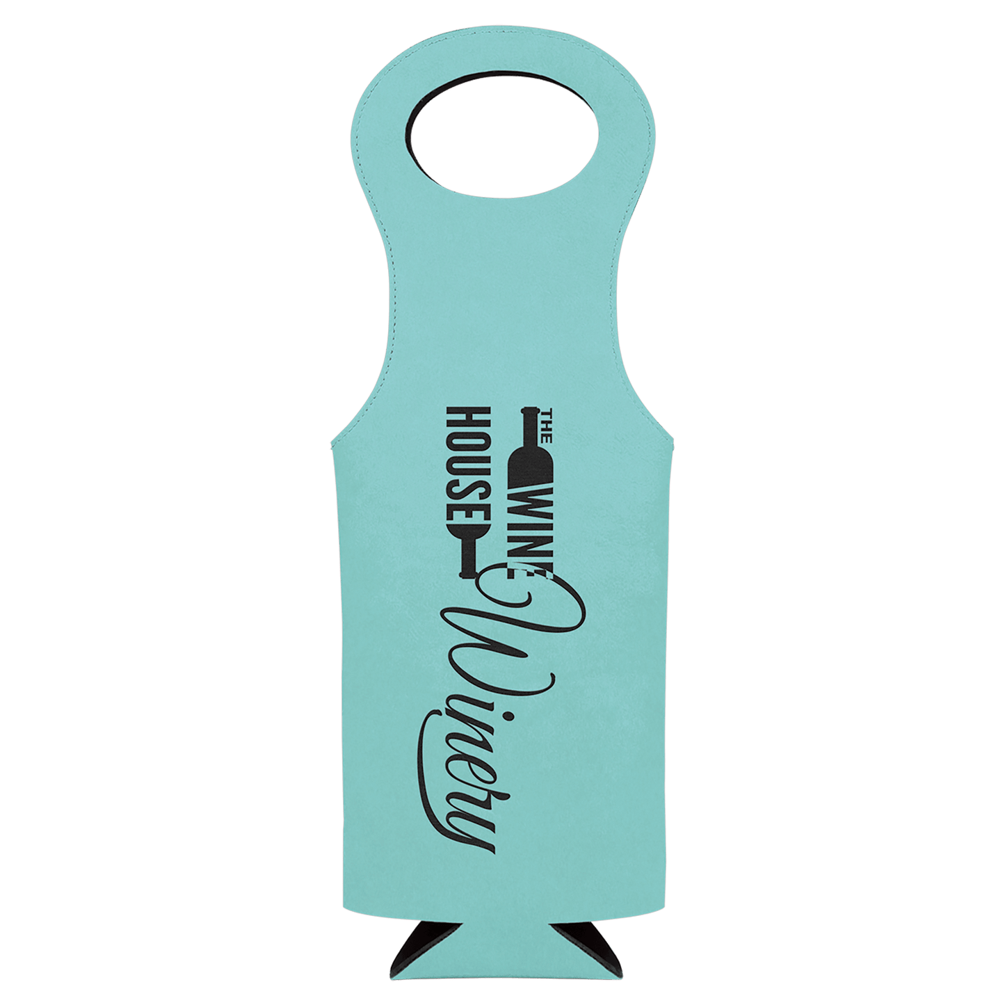 Teal Laserable Leatherette Wine Bag (Sold by Case of 10)