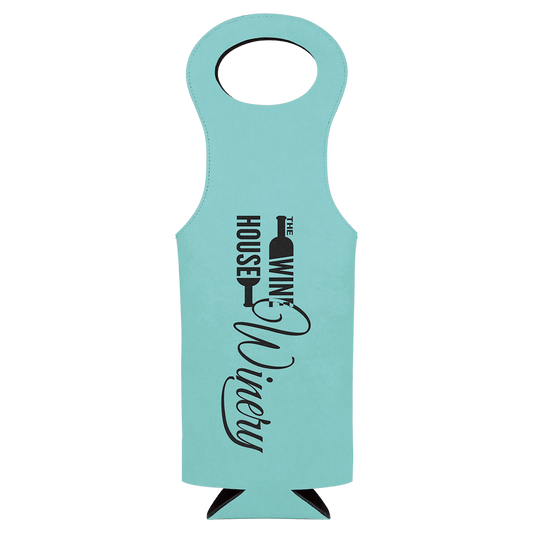 Teal Laserable Leatherette Wine Bag (Sold by Case of 10)
