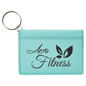 4 1/4" x 3" Teal Laserable Leatherette Keychain ID Holder (Sold by Case of 10)