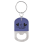 Purple Laserable Leatherette Oval Bottle Opener Keychain (Sold by Case of 25)