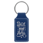 2 3/4" x 1 1/4" Blue/Silver Laserable Leatherette Rectangle Keychain (Sold by Case of 50)
