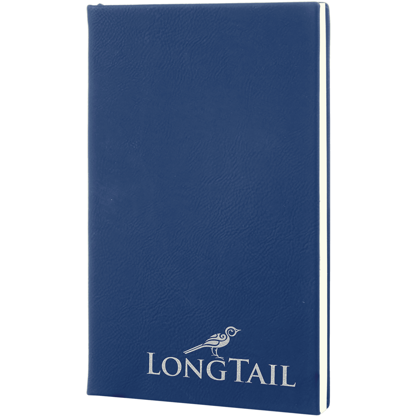 5 1/4" x 8 1/4" Blue/Silver Laserable Leatherette Journal with Lined Notepad (Sold by Case of 4)