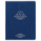 7" x 9" Blue/Silver Laserable Leatherette Small Portfolio with Notepad (Sold by Case of 4)