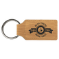 2 3/4" x 1 1/4" Bamboo Laserable Leatherette Rectangle Keychain (Sold by Case of 50)