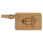 4 1/4" x 2 3/4" Bamboo Laserable Leatherette Luggage Tag (Sold by Case of 10)