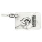 4 1/4" x 2 3/4" White Marble Laserable Leatherette Luggage Tag (Sold by Case of 10)