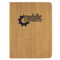 9 1/2" x 12" Bamboo with Zipper Laserable Leatherette Portfolio with Notepad (Sold by Case of 4)