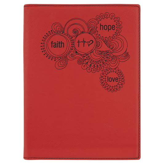 7" x 9" Red Laserable Leatherette Small Portfolio with Notepad (Sold by Case of 4)