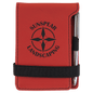 3 1/4" x 4 3/4" Red Laserable Leatherette Mini Notepad with Pen (Sold by Case of 10)